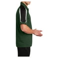 thumbnail image 3 of Yellow Rooster Men's Tricolor Shoulder Micropique Sport-Wick Polo Forest Green/ Black/ White S, 3 of 7