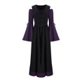 thumbnail image 4 of FcBaudy Robes pour Femmes, Robes d'Été pour Femmes Médiévales Européennes et de Cour Coupe Ajustée à Lacets Ourlet Grand Robe Patchwork Ensemble Robe Femme, 4 of 6