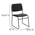 thumbnail image 5 of BizChair 500 lb. Capacity High Density Black Vinyl Stacking Chair with Sled Base, 5 of 11