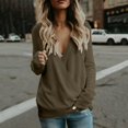 thumbnail image 1 of MKLEKYY Womens Sweaters Fall Womens 2024 Deep V Neck Wrap Sweaters Long Sleeve Front Loose Knitted Pullover Fall Winter Tops, 1 of 4
