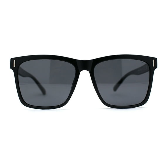 Polarized Mens Large Hipster Horn Rim Light Weight Thin Plastic Sunglasses Matte Black