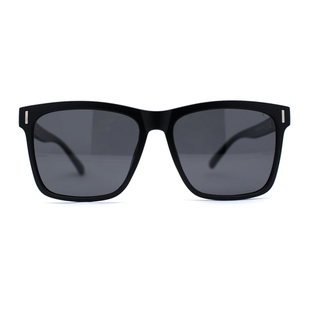 Polarized Mens Large Hipster Horn Rim Light Weight Thin Plastic Sunglasses Matte Black