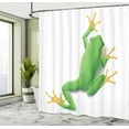 thumbnail image 5 of Ambesonne Frog Shower Curtain, Tropic Frog in Nature, 69"Wx70"L, Green White Yellow, 5 of 5