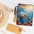 thumbnail image 4 of HELLHERO Polyester Fabric Book Cover for Women Gift Bag for Office Decorative Design Ocean Dolphin Theme, 4 of 8