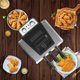 thumbnail image 4 of 1800W Electric Deep Fryer, 5 Liters Large Tank Stainless Steel Deep Fryer, Immersion Element Deep Fryer with 3 Frying Baskets, Electric Oil Fryer for Kitchen, Temperature Control, View Window Lid, 4 of 5