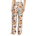 thumbnail image 3 of Goofa Foxes and Floral Harmony Printed Soft Pajama Pants for Women, Wide Leg Comfy Casual Lounge Yoga Pants-X-Large, 3 of 9