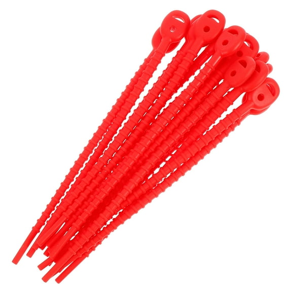 WHAMVOX 16 Pcs Silicone Tie Headphone Cable Ties 16.00X1.40X0.40CM Red