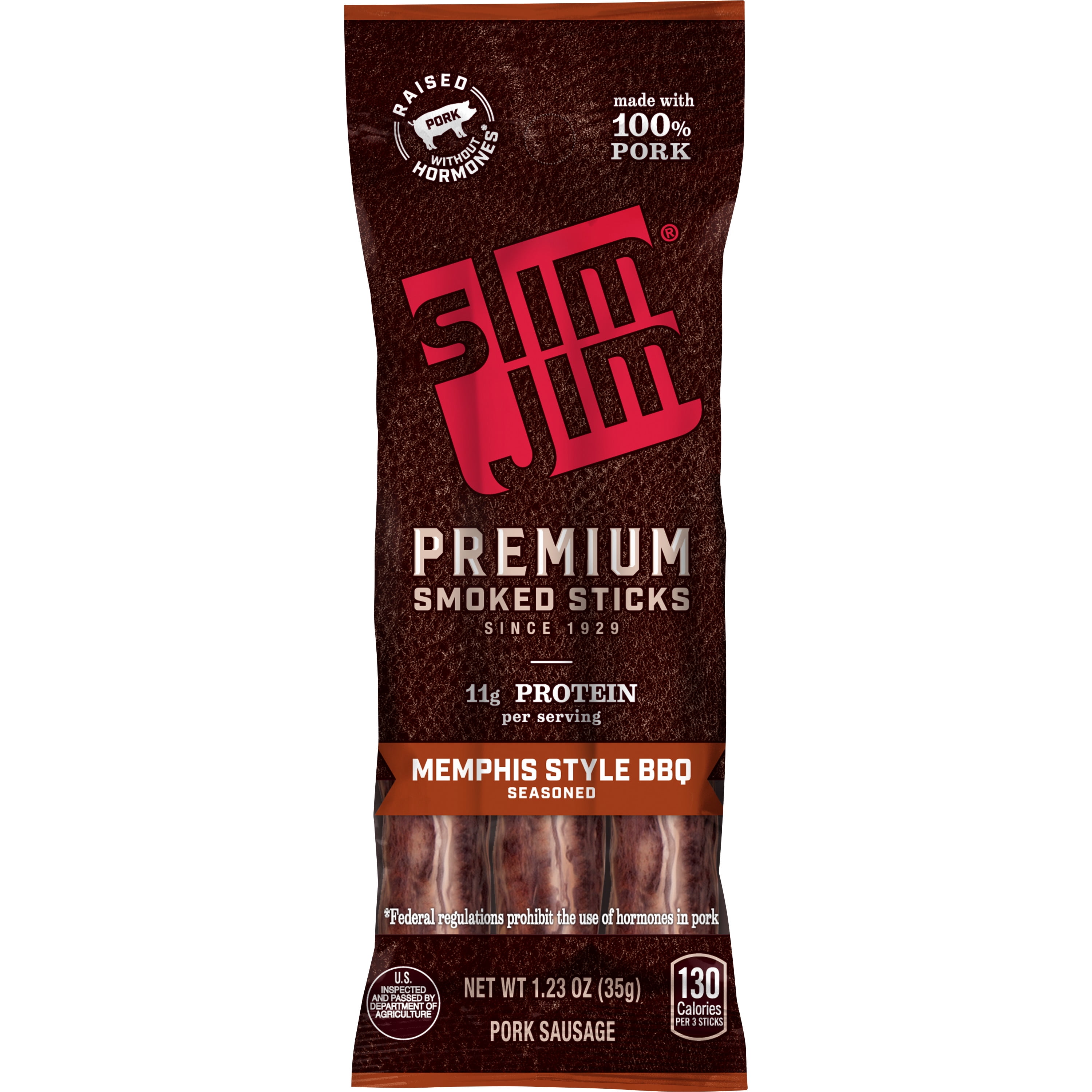 Slim Jim Premium Memphis Style BBQ Smoked Meat Sticks, Smoked Snack