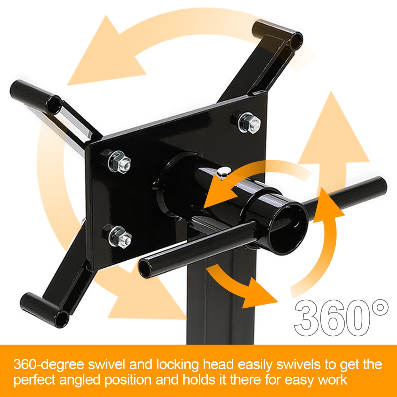Kojem Rotating Engine Stand 1000 LBS Auto Truck Motor Hoist Dolly Mover Jack with Caster Wheels 360 Degree Rotating Head Caster Wheels Adjustable Arms Auto Repair Rebuild Jack - Black Finish
