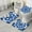 Indigo Tie Dye, variant on Colorful Rainbow Tie Dye Spiral Pattern Bathroom Rugs Sets 3 Piece,Toilet Cover Set,Absorbent Non Slip Bathroom Mats Sets with U-Shaped Contour Rug Toilet Rug Set