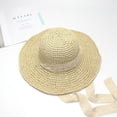 thumbnail image 5 of CoCopeaunts Wide Brim Bowknot Ribbon Straw Sun Hats for Women Girls Summer UV Protection Floppy Foldable Beach Hat Outdoor Travel Panama Cap, 5 of 6