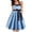 Blue, variant on GDREDA Polka Dot Strapless Waist Defining Midi Dress with Elegant Neck Design Blue,S