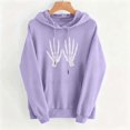 thumbnail image 6 of Craaazy Halloween Graphic Womens Hooded Sweatshirt Solid Color Long Sleeve Tops Multi Pattern Pumpkin Halloween Print Loose Pullover Fall Holiday Hoodie Tops, 6 of 6