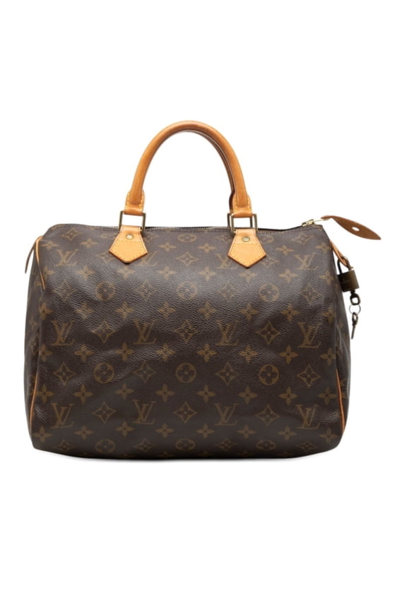Pre-Owned Louis Vuitton Monogram Speedy 30 Handbag Mini Boston Bag Travel M41526 Brown Leather...
