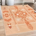 thumbnail image 1 of Geometric Decorative Rug, Tribal Hand Drawn Vintage Aztec Background in Vector Illustration Print, Quality Carpet for Bedroom Dorm and Living Room, 6 Sizes, Peach White, by Ambesonne, 1 of 4