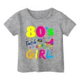 thumbnail image 4 of WEIYLL Toddler Girls Graphic Tees T Shirts 80S Carnival Colour Letter Printed Round Neck Short Sleeved Clothes for 12-13 Years, 4 of 4