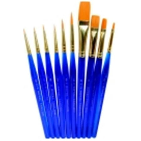 Royal Brush Light-Weight Ultra Short Brush Set - Assorted Size, Translucent Blue, Set - 10