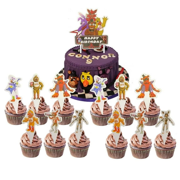 Five Nights at Freddy's Cake Topper CupcakeS Set Birthday Party Supplies Decoration Decor Kit