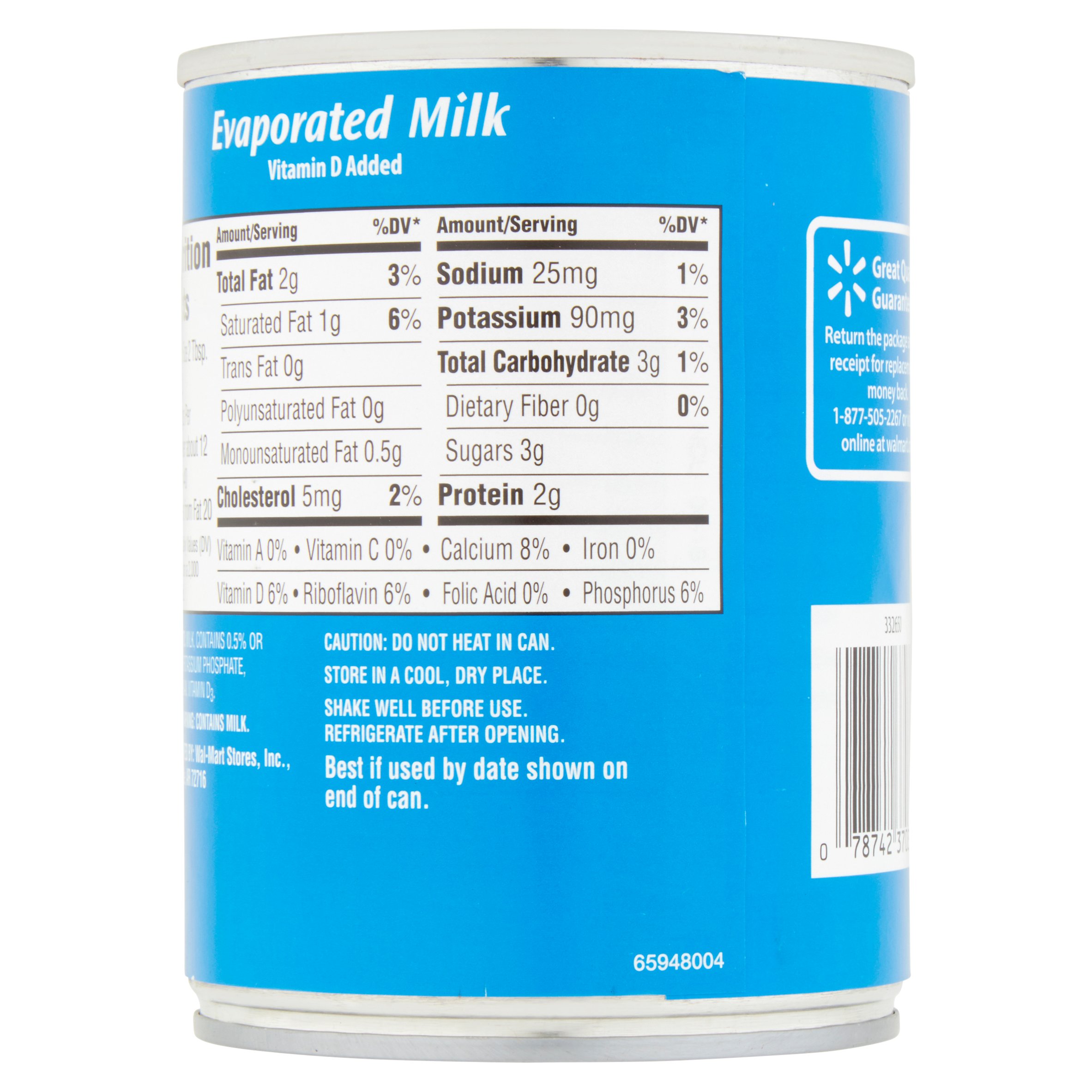 Great Value Evaporated Milk 12 Fl Oz