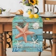 thumbnail image 5 of Burlap Table Runner 90 Inches Long, Orange Starfish Summer Ocean Non-Slip Kitchen Table Runners for Dining Room Everyday Use Party Table Decorations Farmhouse Retro Plank, 5 of 9
