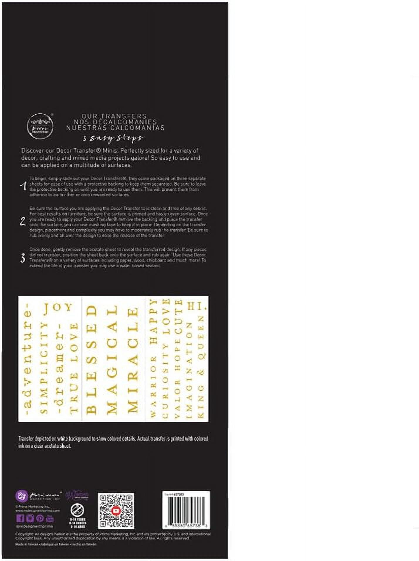 Powerful Words - Small Transfers 6"x12" 3 Sheets Rub on Transfers for Furniture Vintage Rub on Transfers Stickers for Crafts Classic Spring Summer Autumn Decoration Transfers 655350657383