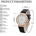 thumbnail image 2 of Blekon Collections Women's 37mm Case Roman Markings Leather Strap Watch, 2 of 5