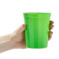 thumbnail image 3 of BLUE PANDA 16 Oz Lime Green Stadium Cups - Plastic Cups Reusable & Dishwasher Safe - Party Favor Tumblers & Green Plastic Cup - 24 Count, 3 of 5
