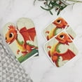 thumbnail image 5 of Cute Dragon Baby Oven Mitts And Pot Holders Sets of 4 Oven Gloves Set Potholders for Kitchen Cooking Baking Grilling Anti Scald Hot Pads And Heat Resistant, 5 of 6