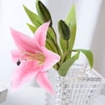 thumbnail image 6 of Artificial Lily Flowers - Fake Lily with Long Stem, Realistic Silk Fake Flowers Green Leaves - Artificial Spring Flowers for Home Decor Wedding Floral Arrangement, 6 of 9