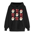 thumbnail image 4 of SnZhen Christmas Women's Hoodies Fashion Printed Pocket Long Sleeved Hooded Comfortable Sweatshirt Tops Z-Black L, 4 of 5