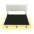 thumbnail image 3 of Queen Size Floating Bed Frame with Motion Activated Night Lights,Modern LED Upholstered Platform Bed with Headboard,No Box Spring Needed for Bedroom Living Room, 3 of 6