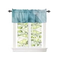 thumbnail image 2 of Kitchen Cafe Valance Curtain for Small Windows,Modern Abstract Marble Texture Rod Pocket Short Valances Blue Agate Stone Silver Stripe Window Treatment Panel for Living Room/Bedroom/Bathroom,42x12in, 2 of 9
