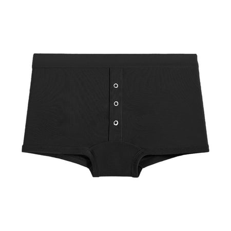 4 Packs Womens Underwear High Waisted Leak Proof Leak Proof Overnight Briefs Panties for Women L Black