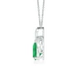 thumbnail image 2 of Angara Necklace - Natural Emerald Pendant Necklace in 14K White Gold for Women (Size-8x6mm) | May Birthstone Jewelry, Birthday, Anniversary, Christmas, Jewelry Gift for Women, 2 of 9