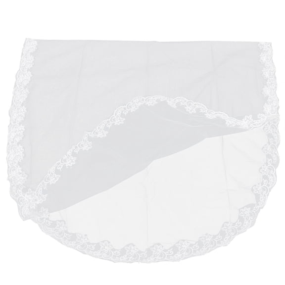 MEIBUTYUP White Bridal Veil with Delicate Floral Embroidery for Wedding, Photo Shoots, and Special Events