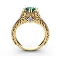 thumbnail image 5 of Womens Floral Ring 14k Yellow Gold Plated Alloy Artificial Gem Flower Inlay Birthday Jewelry Gift for Her Fashion Ring Elegant Design, 5 of 5