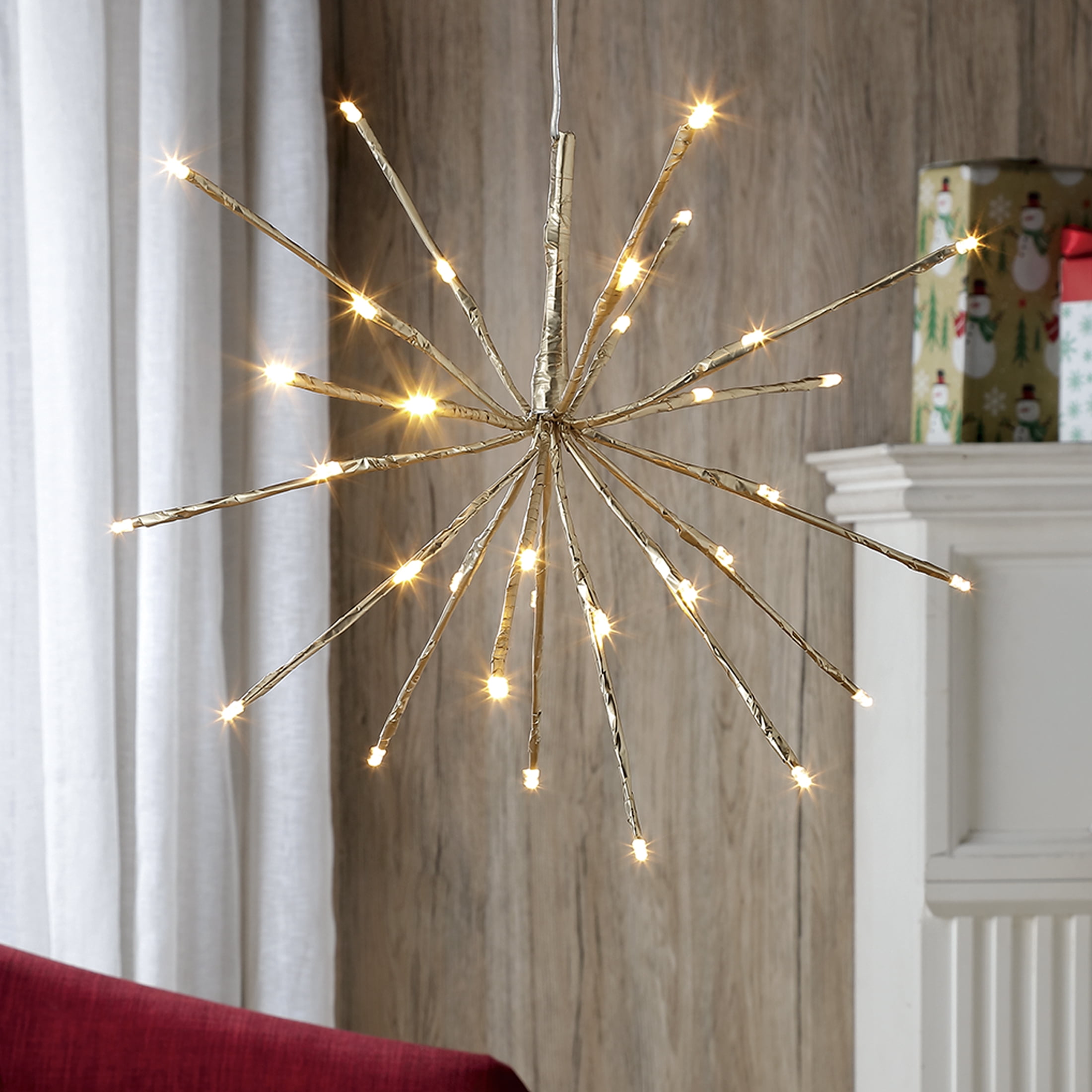 32 Warm White LED Branches Starburst Christmas Decoration, by Holiday Time