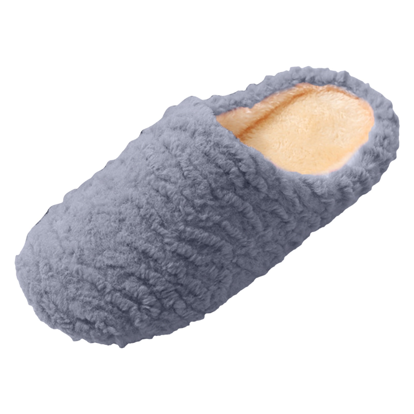 GDREDA Women's Scuff Slippers Furry Cute Curly Faux Wool Slip-on