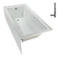 thumbnail image 5 of Streamline NAL-5320-CH 60 in. x 30 in. Acrylic Left-Hand Drain Alcove Bathtub in Glossy White With External Drain in Polished Chrome, 5 of 10