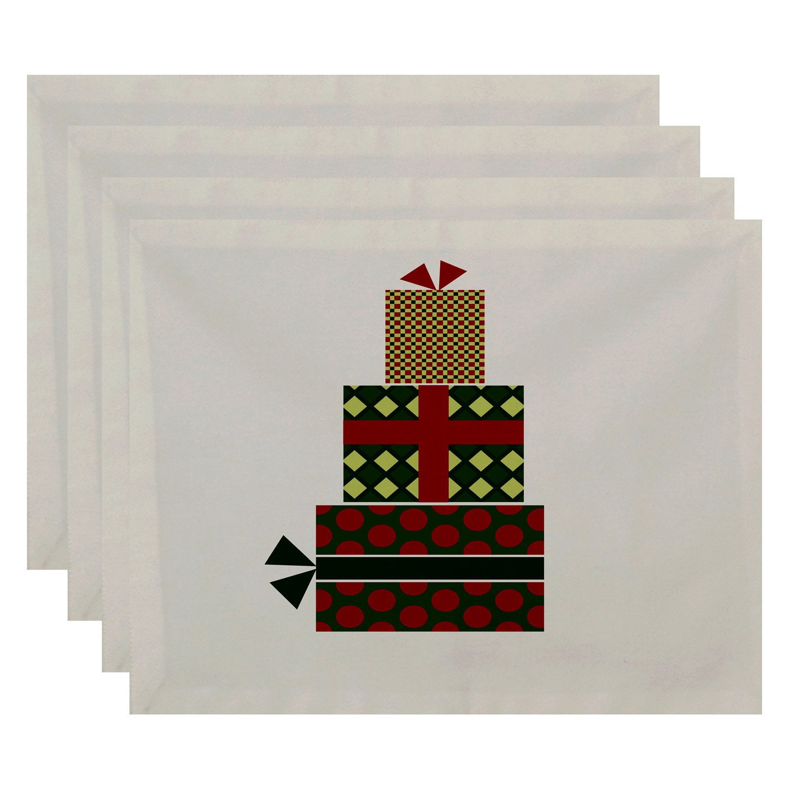 Simply Daisy 18" x 14" Gift Wrapped Geometric Print Placemats, Set of 4
