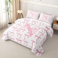 thumbnail image 3 of Manfei Personalized Letter N Twin Quilt Set,Cute Pink Bowknot Twin Coverlet Set,3pcs,1 Bedspread and 1 Pillowcase, 3 of 7