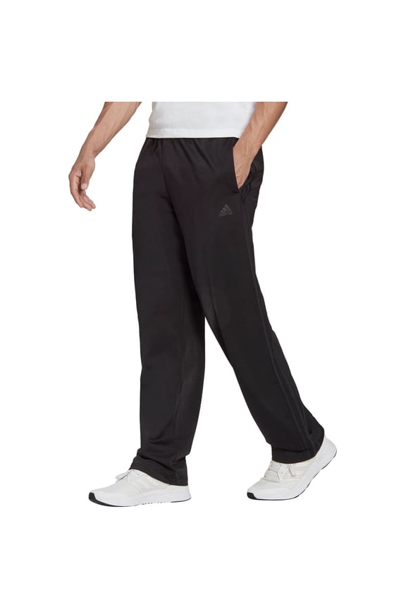 Men's Warm-up Open Hem Tracksuit Bottoms, Black Small