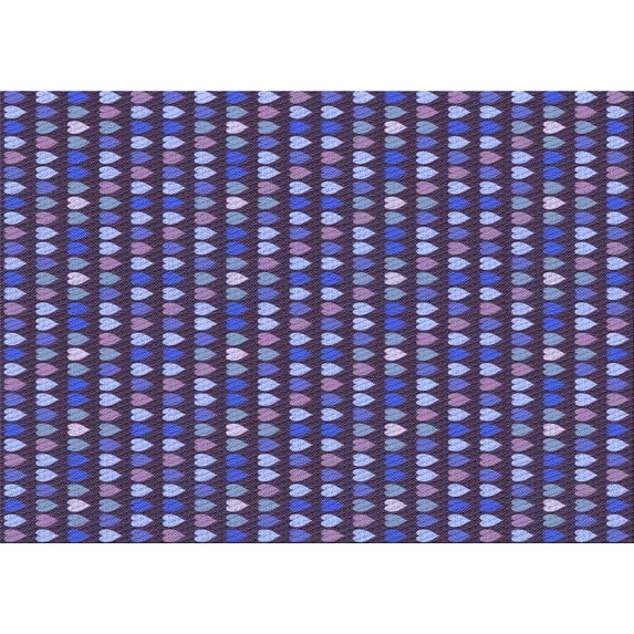 Ahgly Company Indoor Rectangle Patterned Medium Slate Blue Area Rugs, 2' x 5'