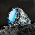 thumbnail image 5 of EOEMY Blue Cubic Zircon 925 Silver Filled Rings Women Jewelry Wedding Gift Sz 5-12-6, 5 of 6