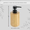 thumbnail image 3 of Natural Bamboo Liquid Soap Dispenser with Matte Black Pump - Refillable Wooden hand wash dispenser, 10 fl oz - Perfect Bathroom & Kitchen Accessory for Daily Use, 3 of 8