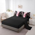 thumbnail image 5 of Feelyou Happy Valentine's Day Comforter Set 7pcs, Marble Black Pink Full Bedding Set, 5 of 8