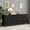 Black, variant on 70 Inch Wide Engineered Wood Top Media Console With 12 Fabric Drawers And Built-In Charging Station