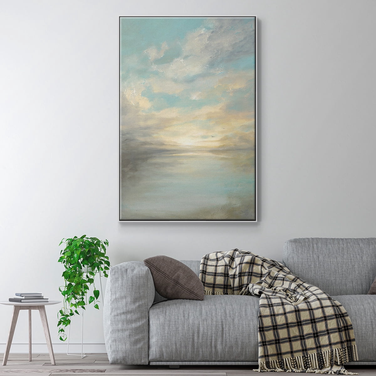 Morning Glory Framed Premium Gallery Wrapped Canvas - Ready to Hang - 27 x 41 - White Floating Frame