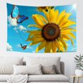thumbnail image 6 of Shiartex Sunflower Butterflies Blue Skies Home Wall Tapestry Art 100% Polyester Wall Art Tapestry Decorative Wall Hanging Bedroom Living Room Decoration 60x40in, 6 of 7