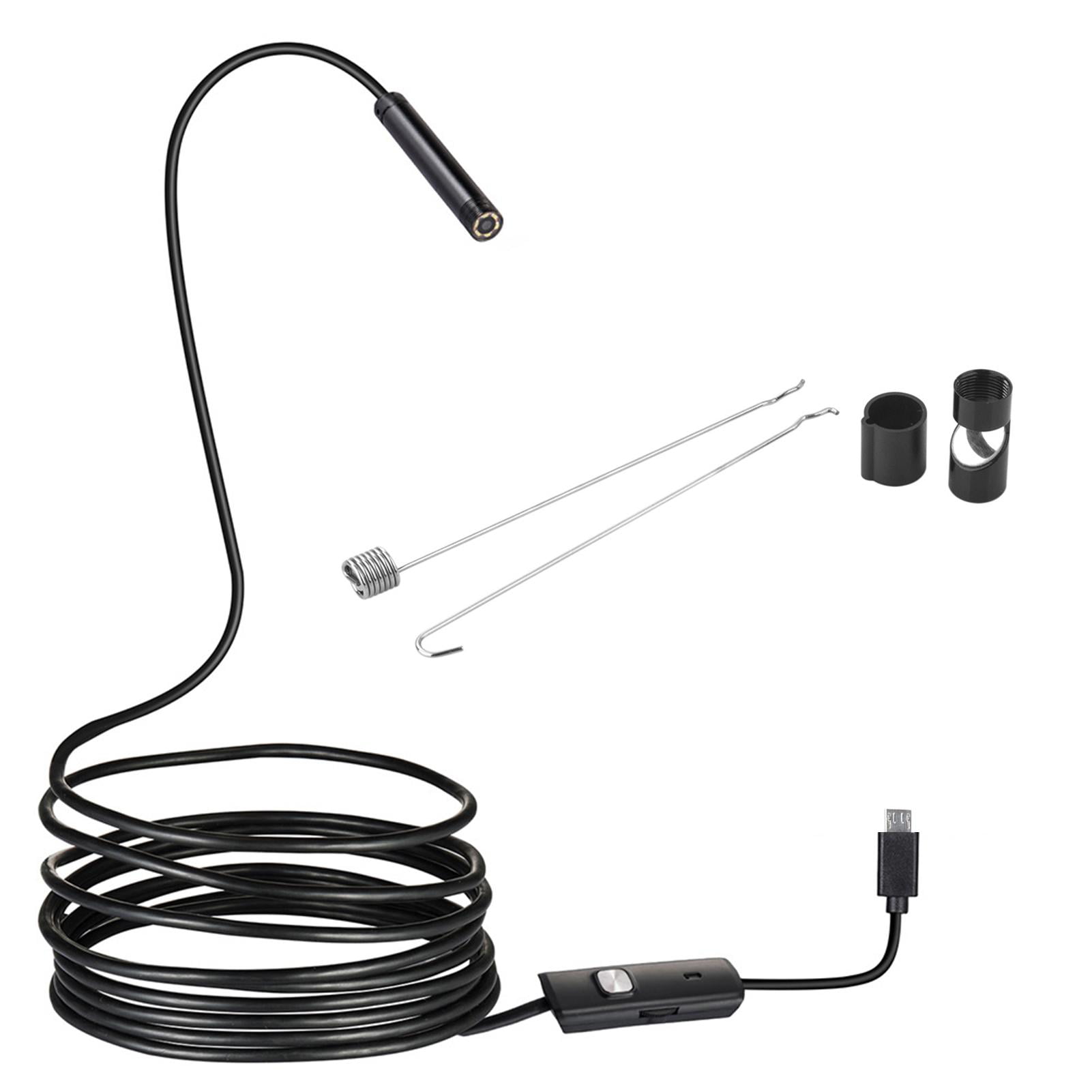 Mac Windows PC Endoscope 5.5mm Waterproof Snake HD Video Borescope with Micro USB Type-C with 6 Adjustable LED Lights for OTG Android Phone 
